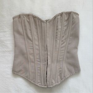 PrettyLittleThing Shape Stone Lace Up Back Woven Corset | Size 4